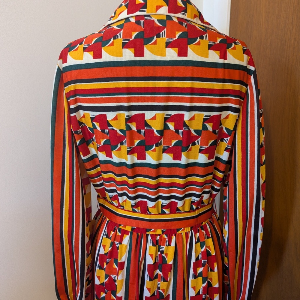 70's Colourful long sleeve dress - Picture 9 of 14
